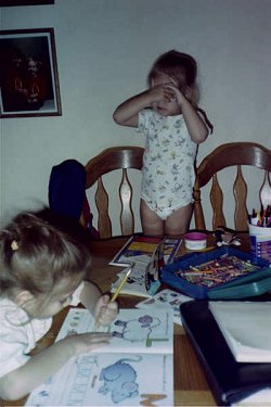 Chlo doing her abc's Ris hiding from my camera!