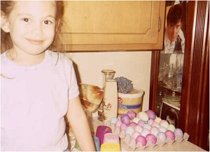 Chloe sniffin the Easter Eggs ;)