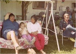 Grandma & Rissa taking a rest, with friends