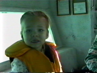 Rissa on below deck on Boat