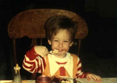 My Baby Tyler eating breakfast!